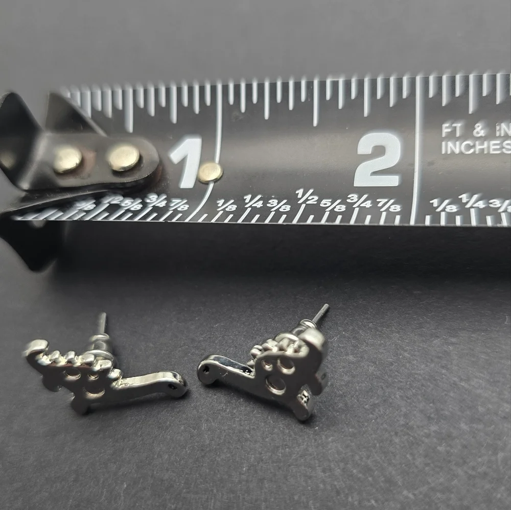 Charming Silver Dinosaur Earrings